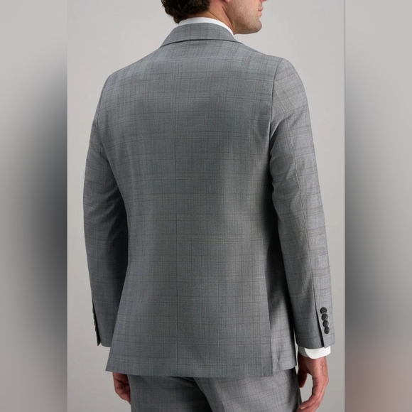 Trussini Luxe 100% Wool Men's Sport Coat/Blazer Light Gray Plaid EU52/US L - Picture 9 of 16